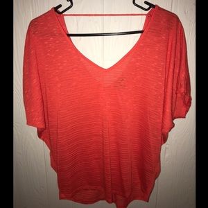 Red Heathered Oversized Tee